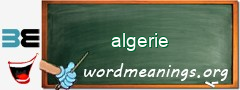WordMeaning blackboard for algerie